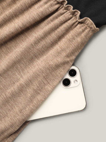 Leopard Print Color-Block Pockets Midi Dress