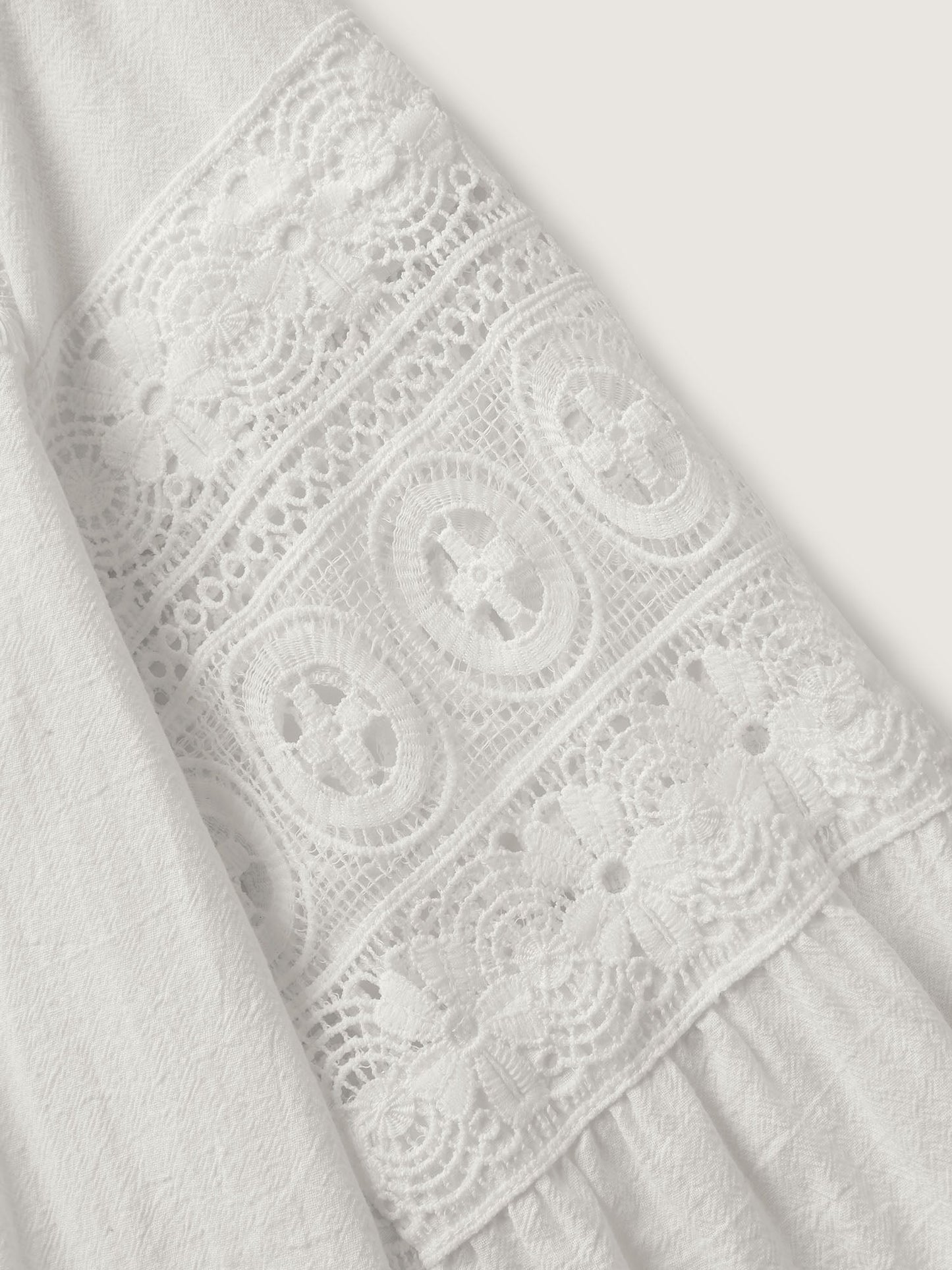 Pure Cotton Sheer Lace Trim Blouse