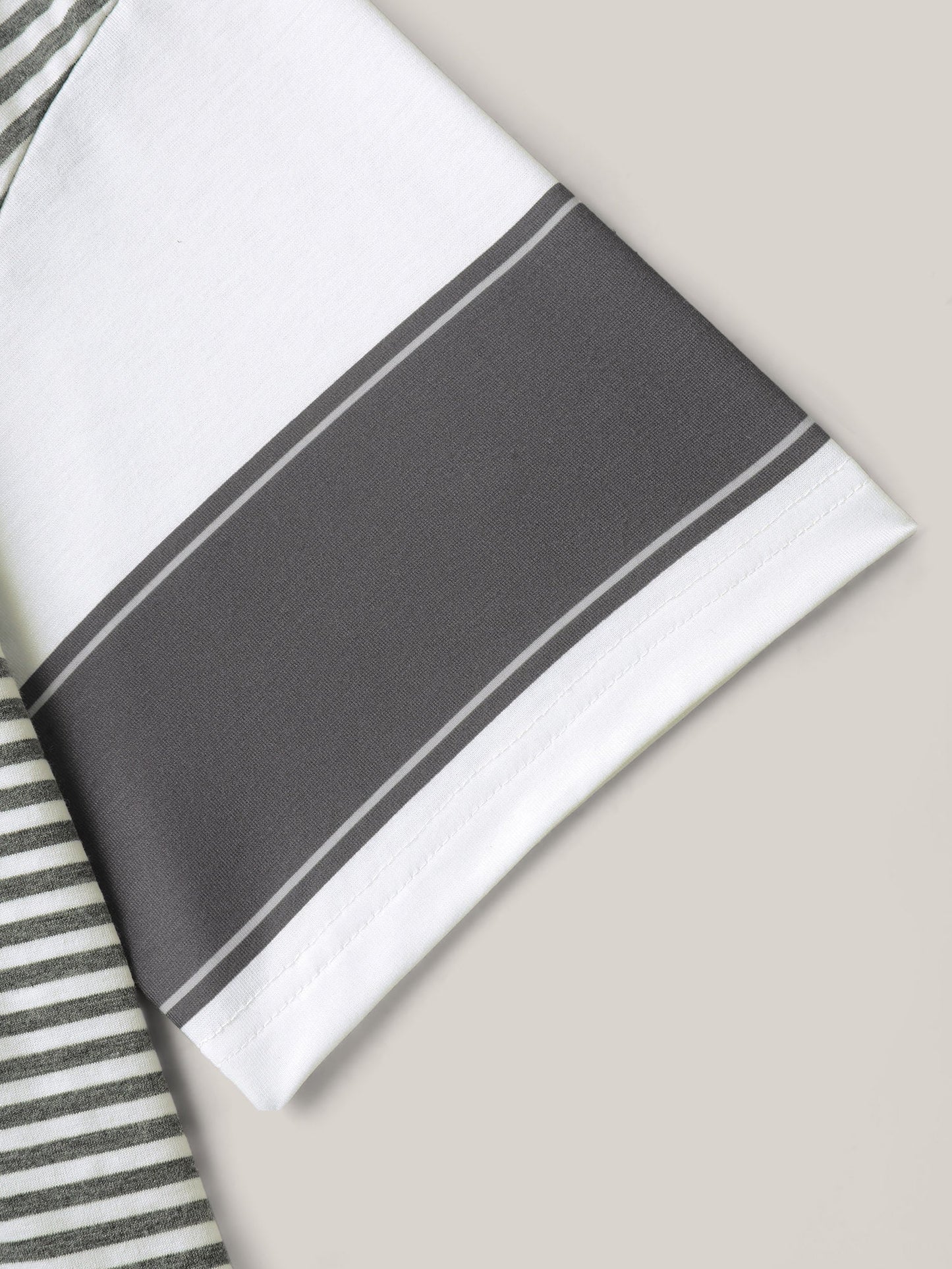 Cotton Mixed Print Floral Detail Knit Top