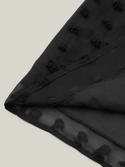 Chiffon Polka Dot Round Neck Shirt