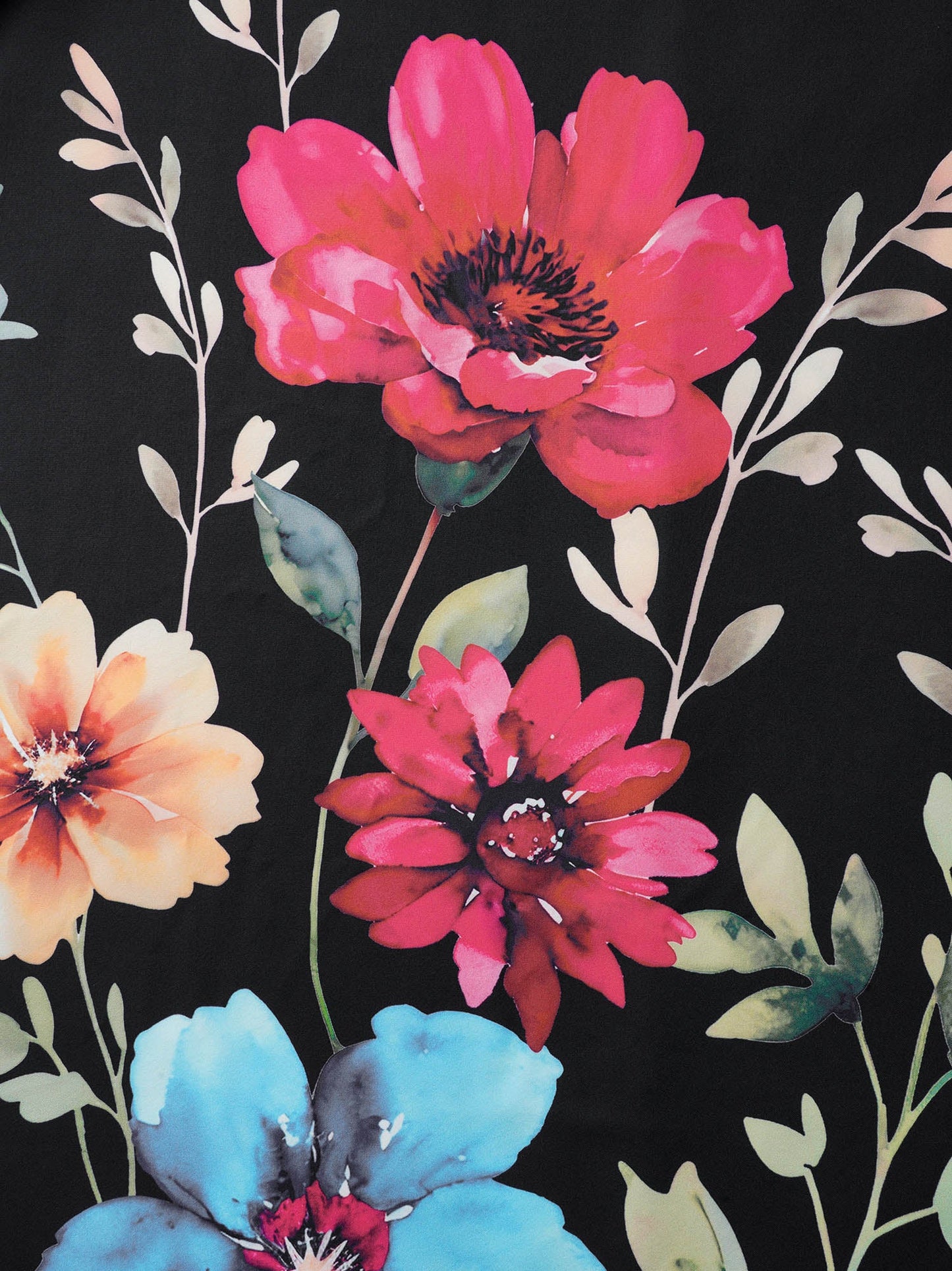 Floral Print V-Neck Half-Sleeve Midi Dress