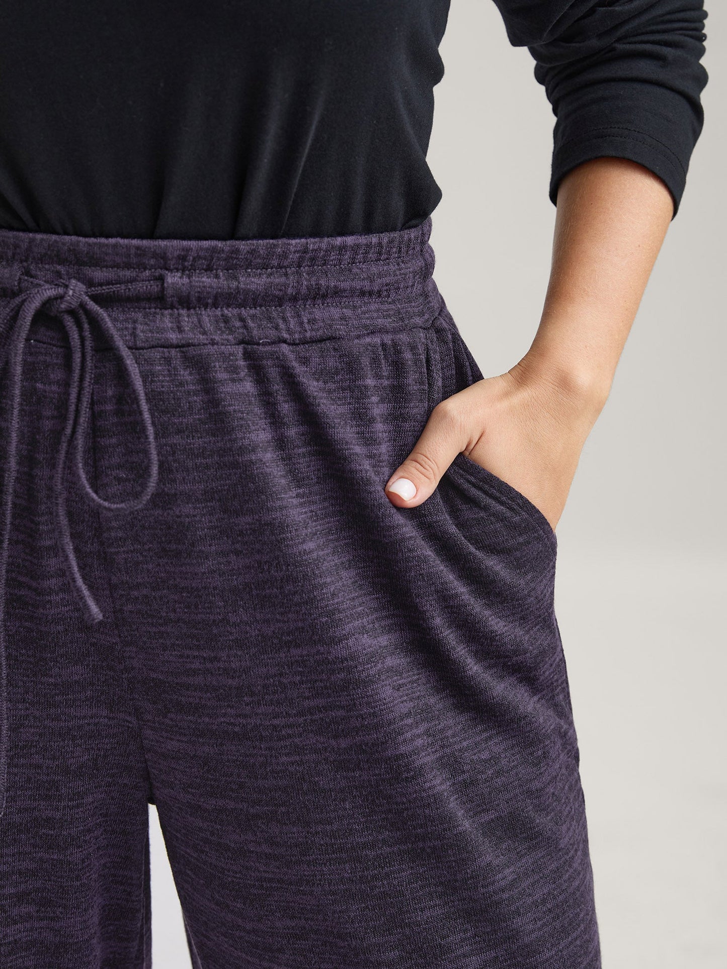 Heather Drawstring Loose Lounge Bottoms