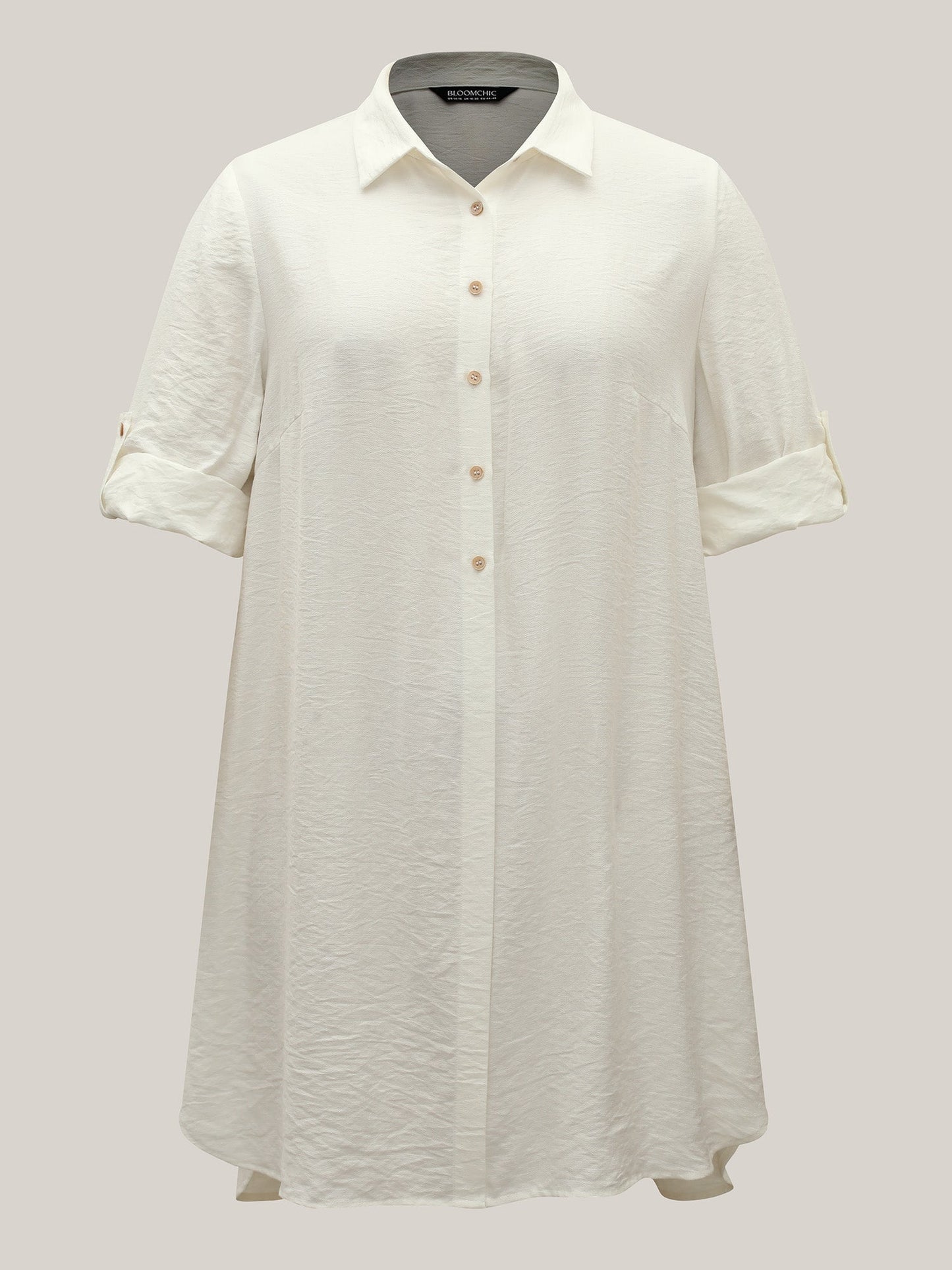 Front-Open Long Basic Blouse