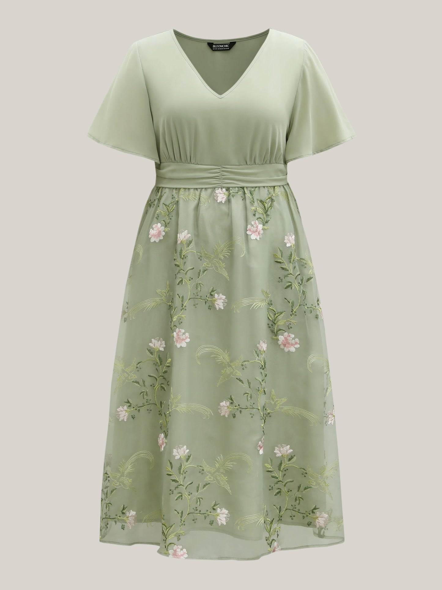 Floral Print Spliced Pockets Maxi Dress