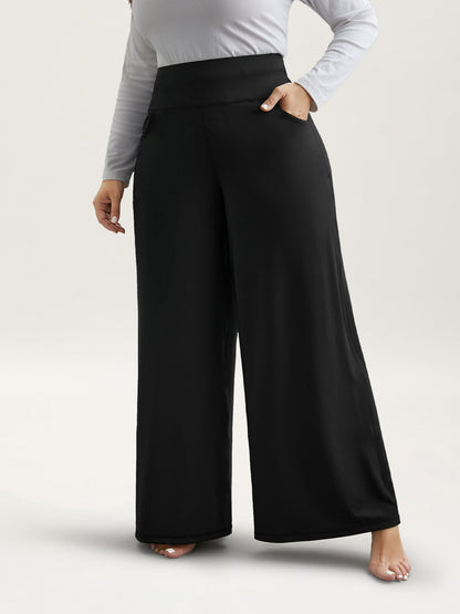 Super Stretchy Wide-Leg Casual Pocket Pants