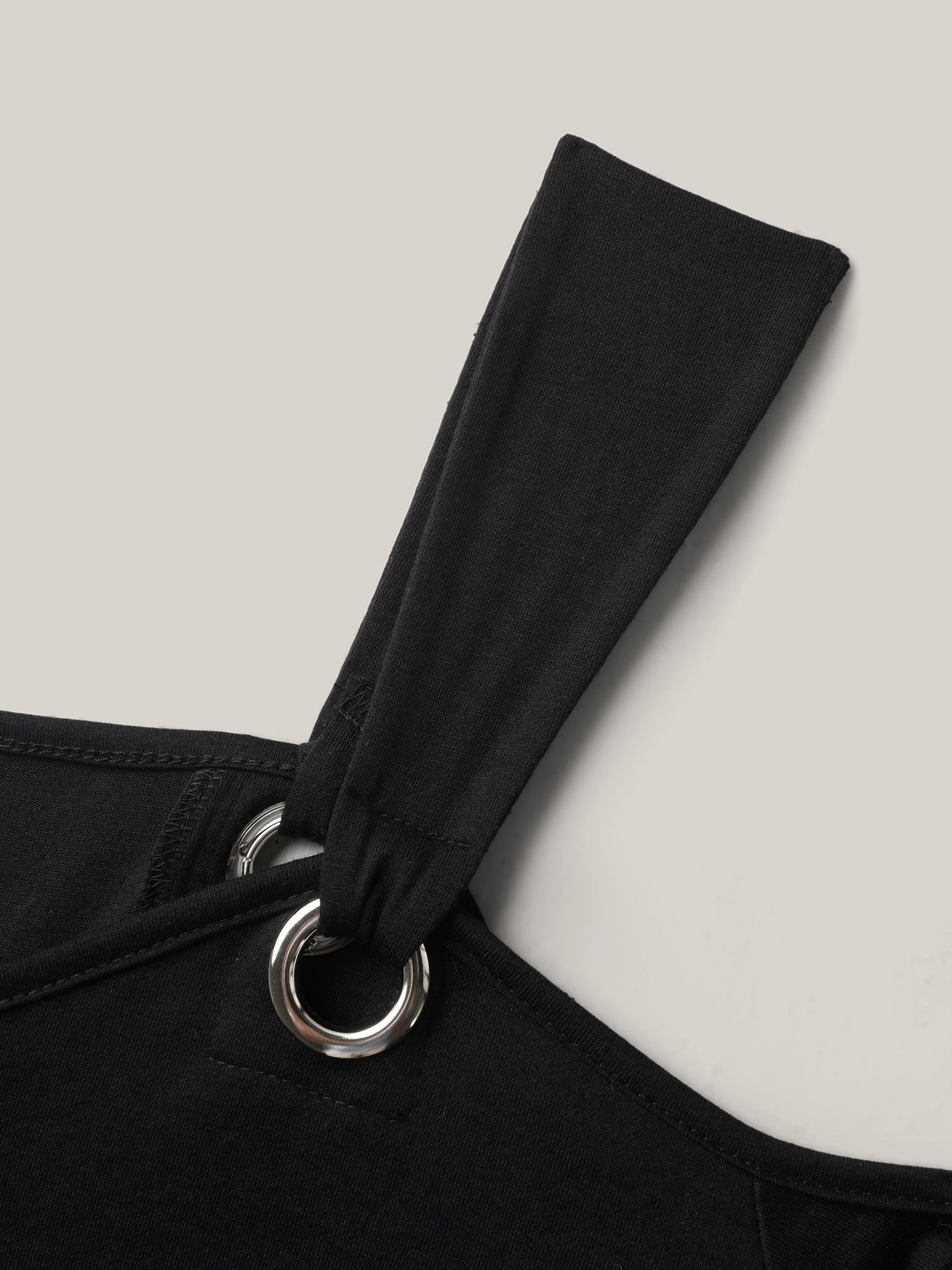 Off-Shoulder Loop Detail T-Shirt