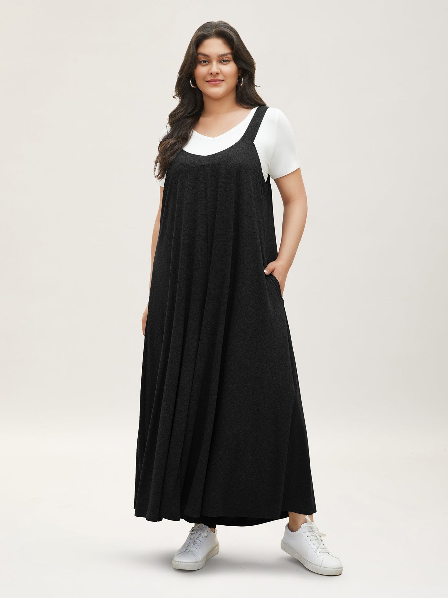 Supersoft Essentials Solid Pocket Adjustable Straps Jumpsuit