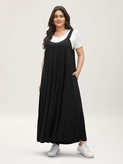 Supersoft Essentials Solid Pocket Adjustable Straps Jumpsuit