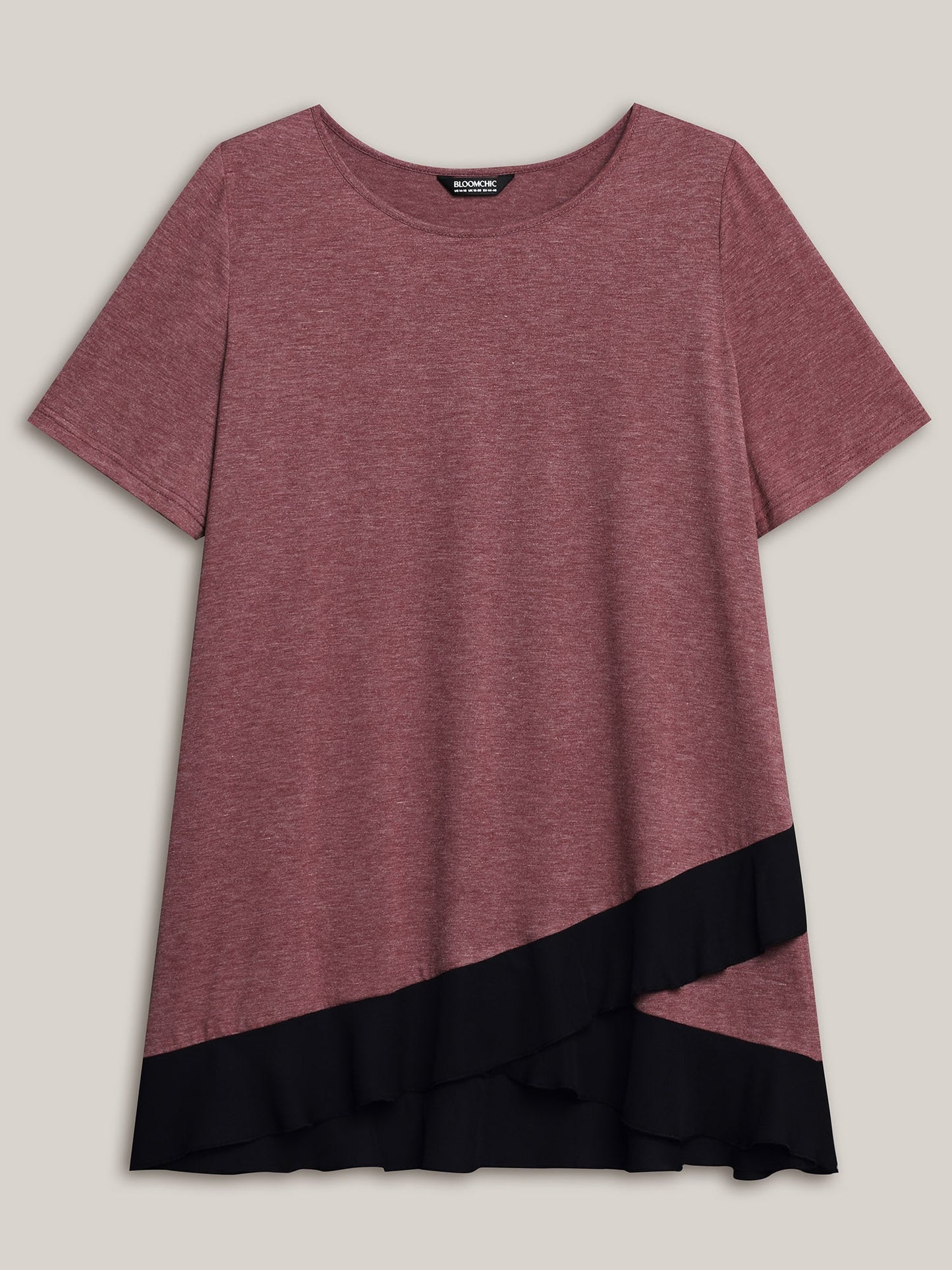 Color Contrast Overlap Hem Flared Top