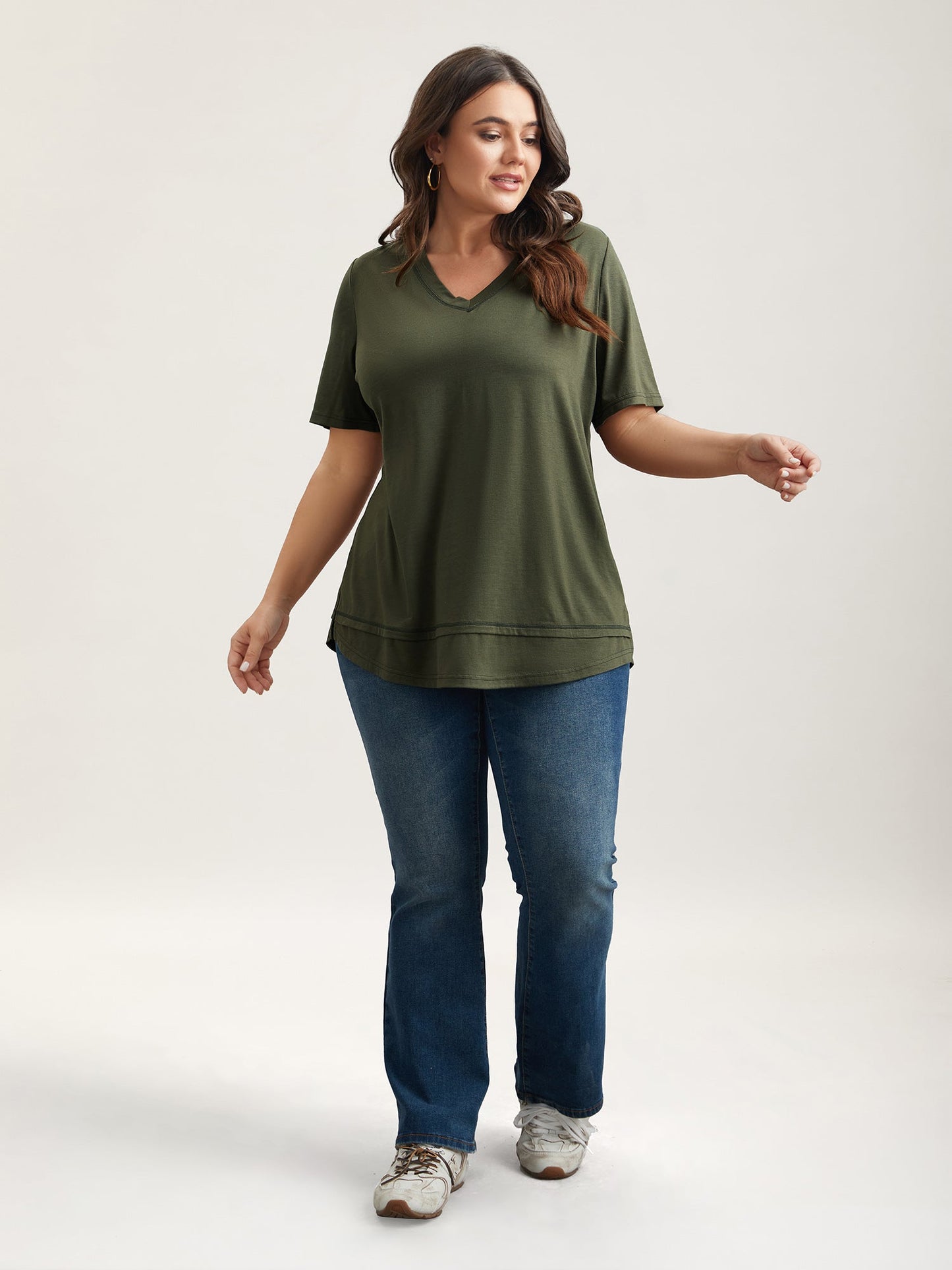 V-Neck Half-Sleeve T-Shirt