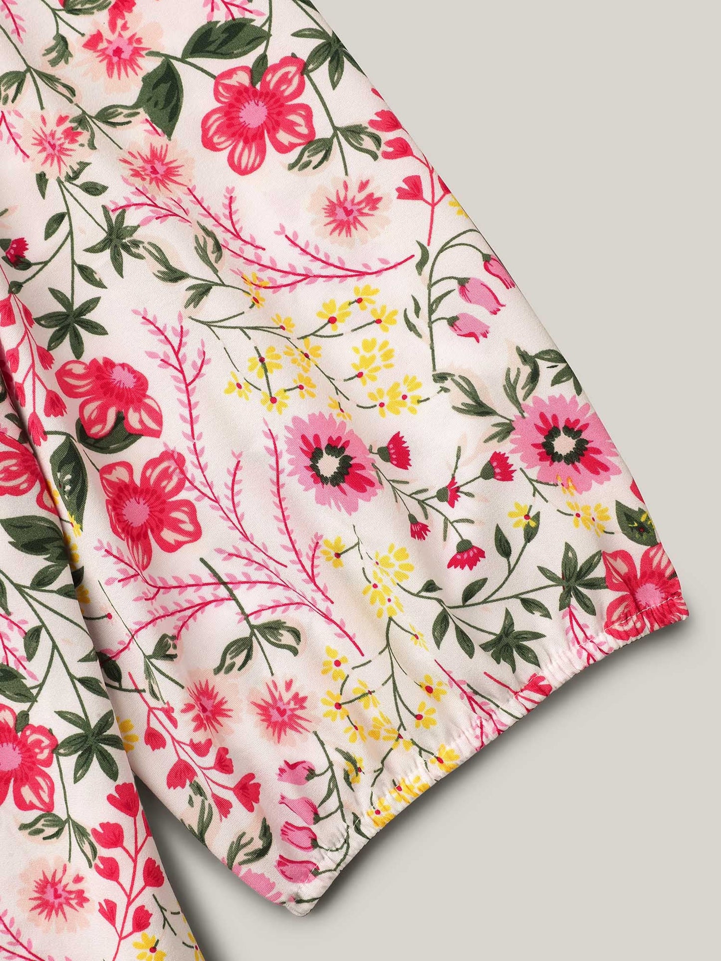 Floral Print Notched Collar Shirt