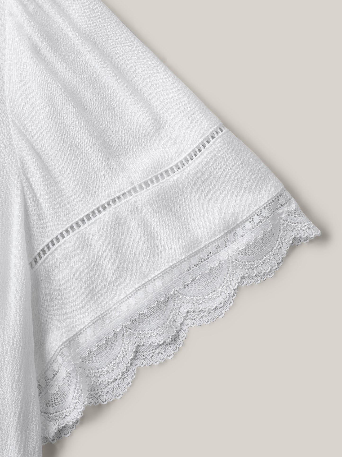 Rayon Flowy Lace Trim Solid Blouse