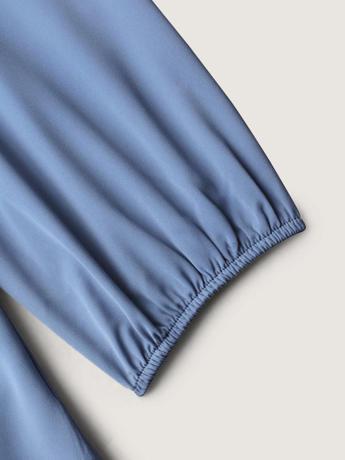 Criss Cross Neckline Puff Sleeve Gathered Blouse