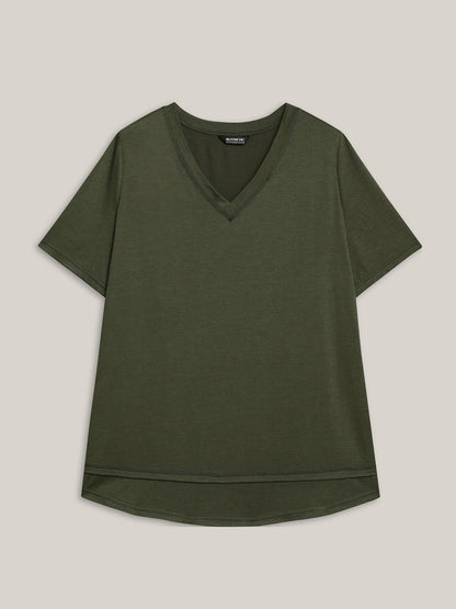 V-Neck Half-Sleeve T-Shirt
