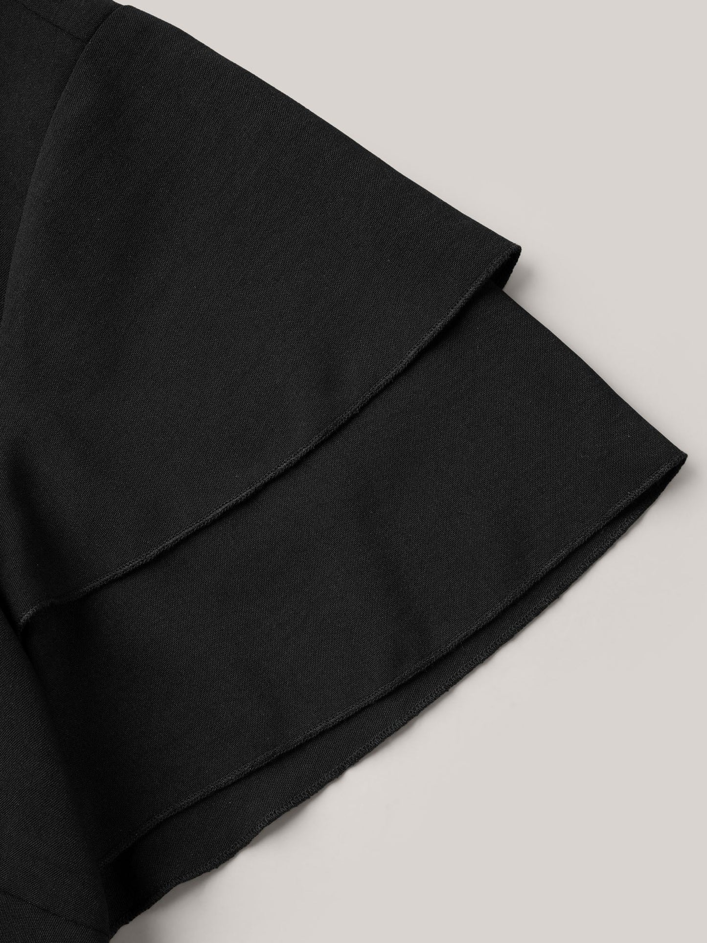 Toothpick Pleat Layered Flutter Sleeve Blouse