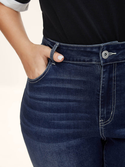 Whiskered Wash Crop Skinny-Fit Jeans