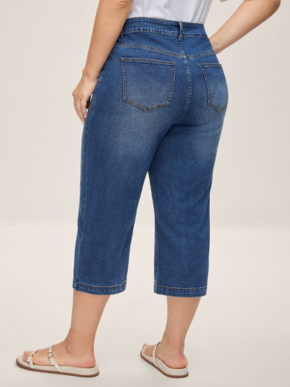 Stretchy Mid-Rise Capri Jeans