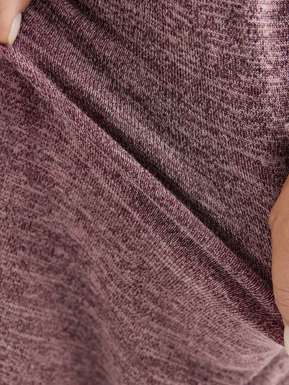 Round Neck Heather Pleated T-shirt