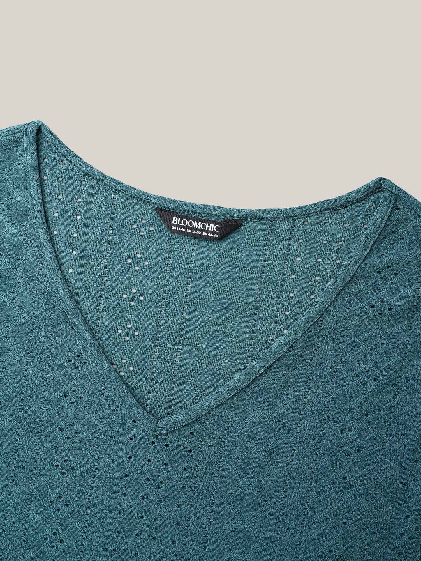 Jacquard Textured Lotus Leaf Sleeve Top