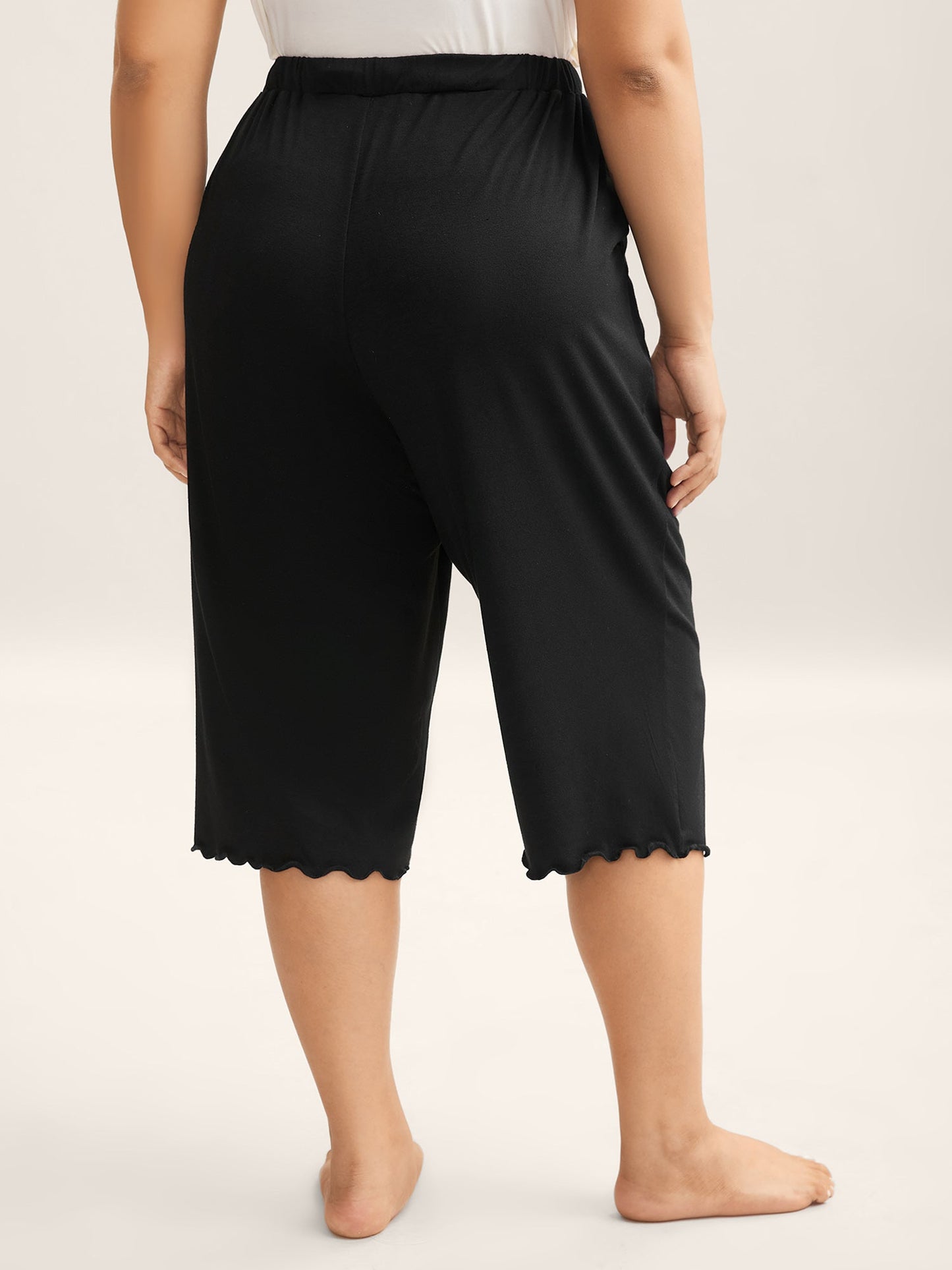 Supersoft Scalloped Hem Straight-Fit Lounge Bottoms