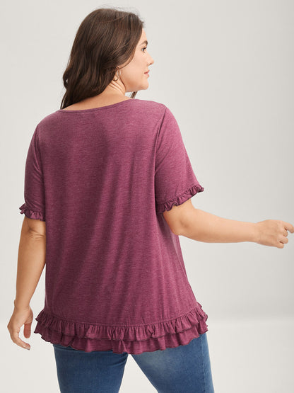 Bust-Comfort Ruffled A-Line Top