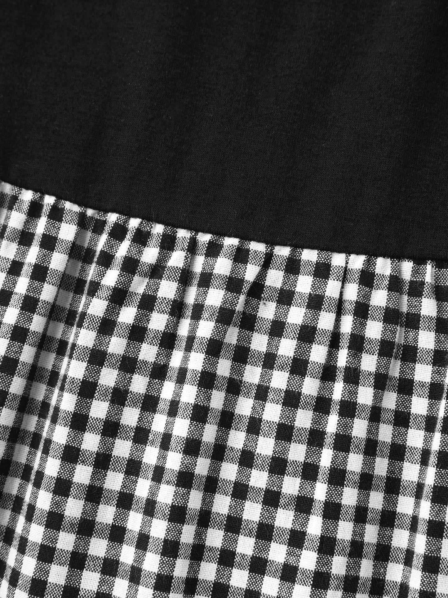 Mixed Print Round Neck Doll T-Shirt