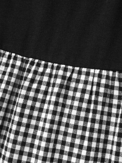 Mixed Print Round Neck Doll T-Shirt