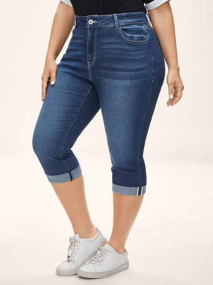 Whiskered Wash Crop Skinny-Fit Jeans