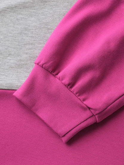 Supersoft Color Block Neck Cut-Out Sweatshirt