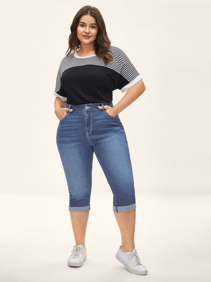 Whiskered Wash Crop Skinny-Fit Jeans