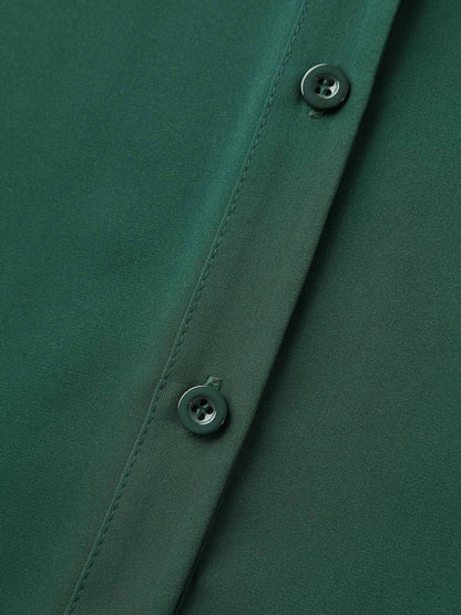 Rolled Hem Sleeve Collar Plain Blouse