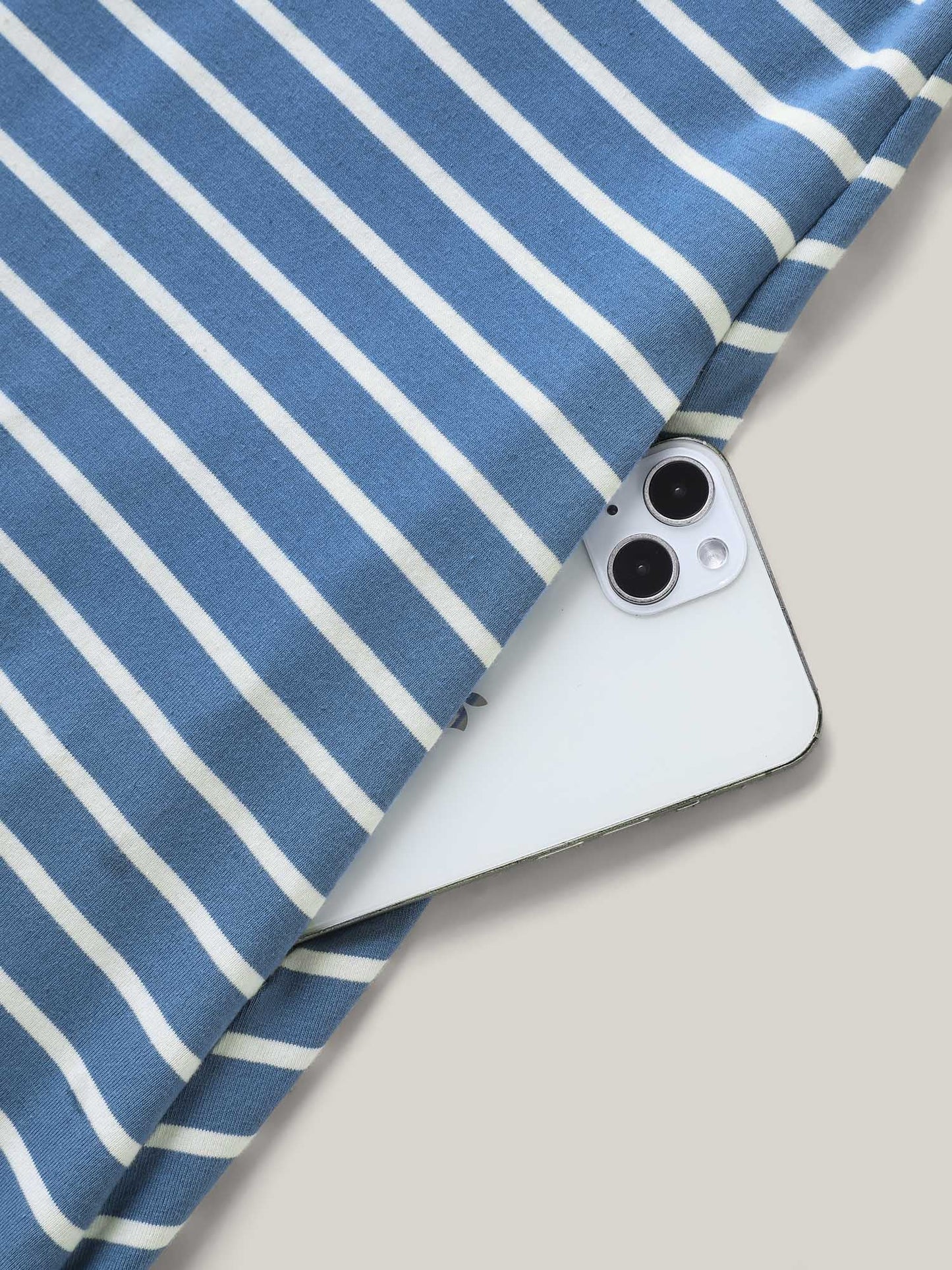 Stripe Print Curvy Hem Hooded Midi Dress