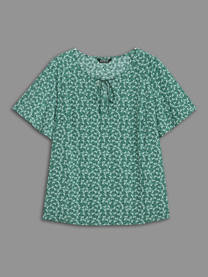 Ditsy Floral Print Half Sleeve Shirt