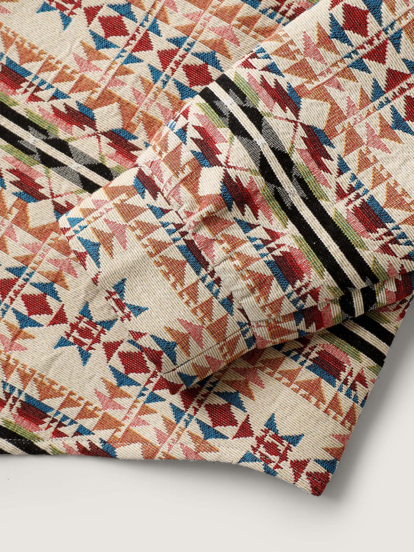 Boho Geometric Print Button Front Jacket