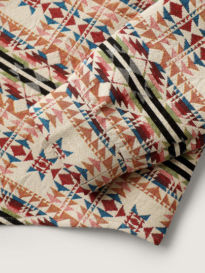 Boho Geometric Print Button Front Jacket