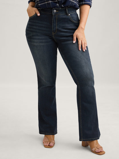 Bootcut Very Stretchy Mid Rise Medium Wash Sculpt Waist Jeans