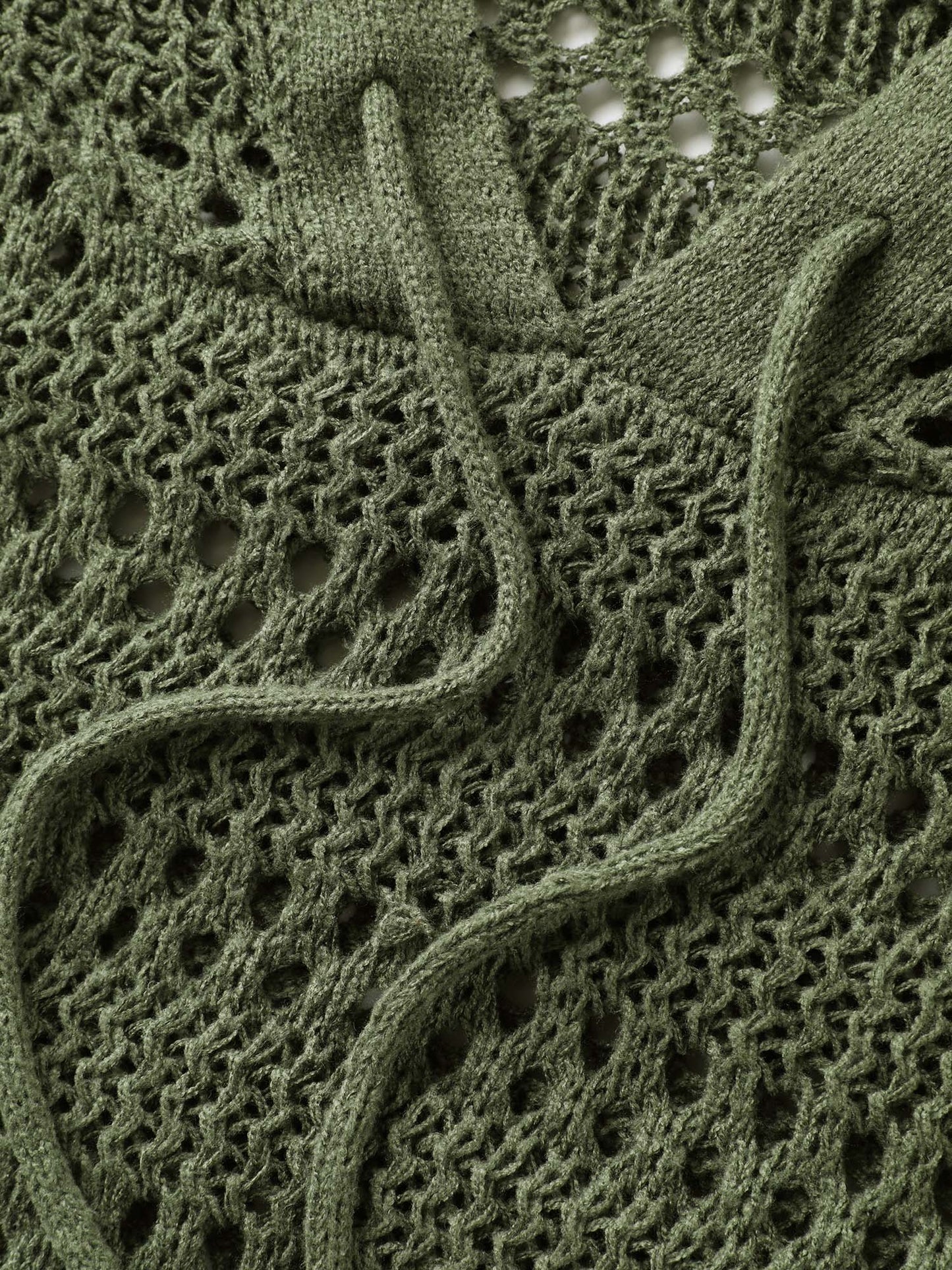 Cut-Out Textured Drop Shoulder Pullover