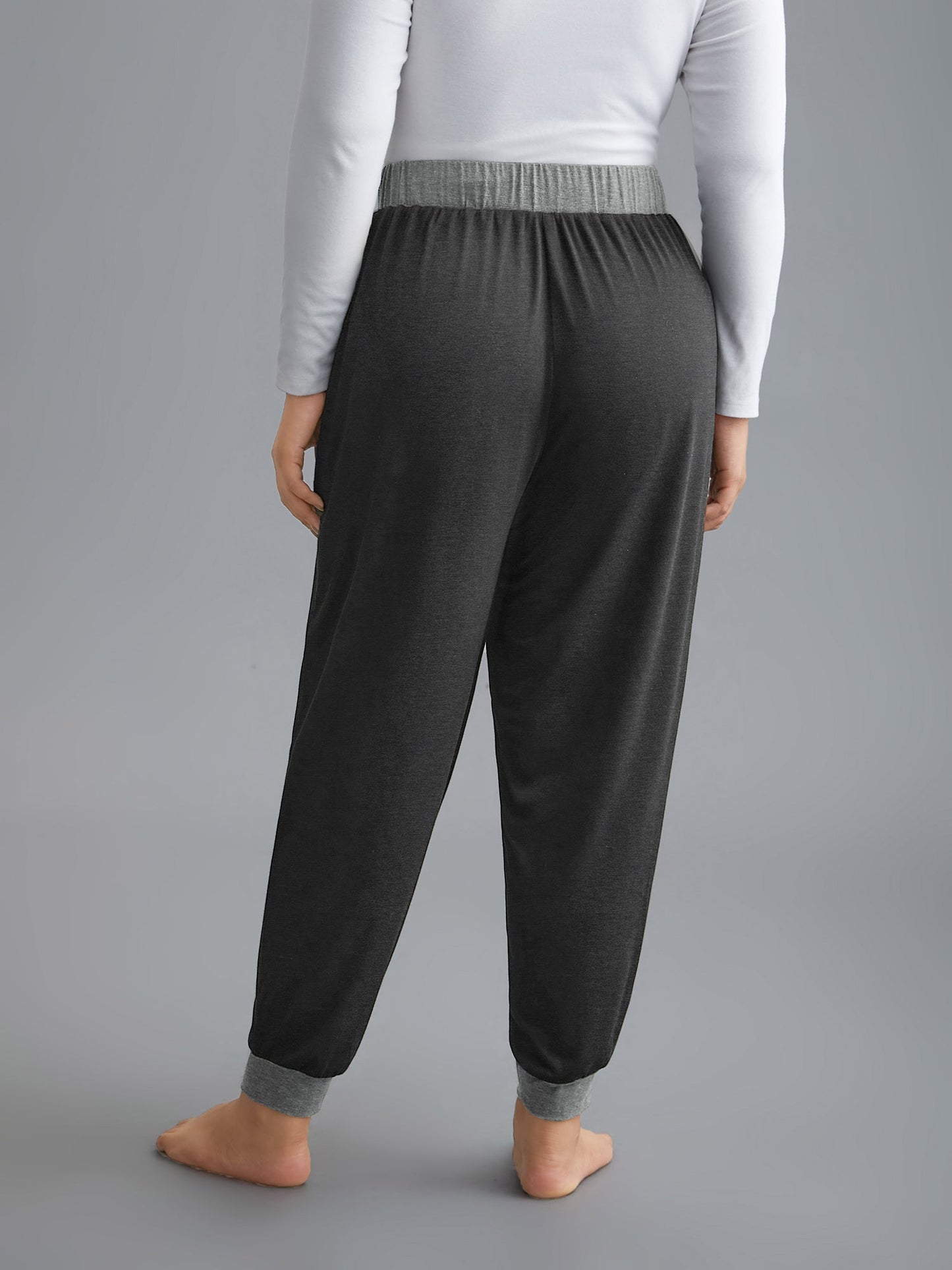 Contrast Drawstring Loungewear Bottoms