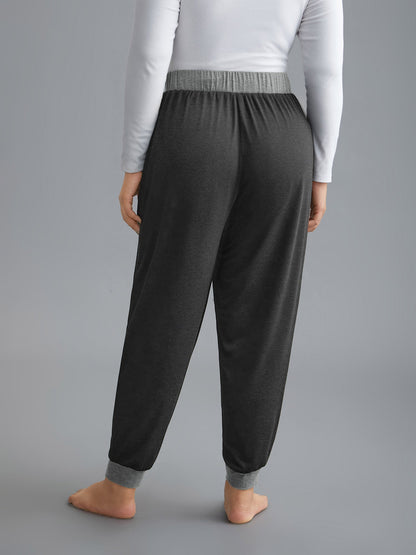 Contrast Drawstring Loungewear Bottoms