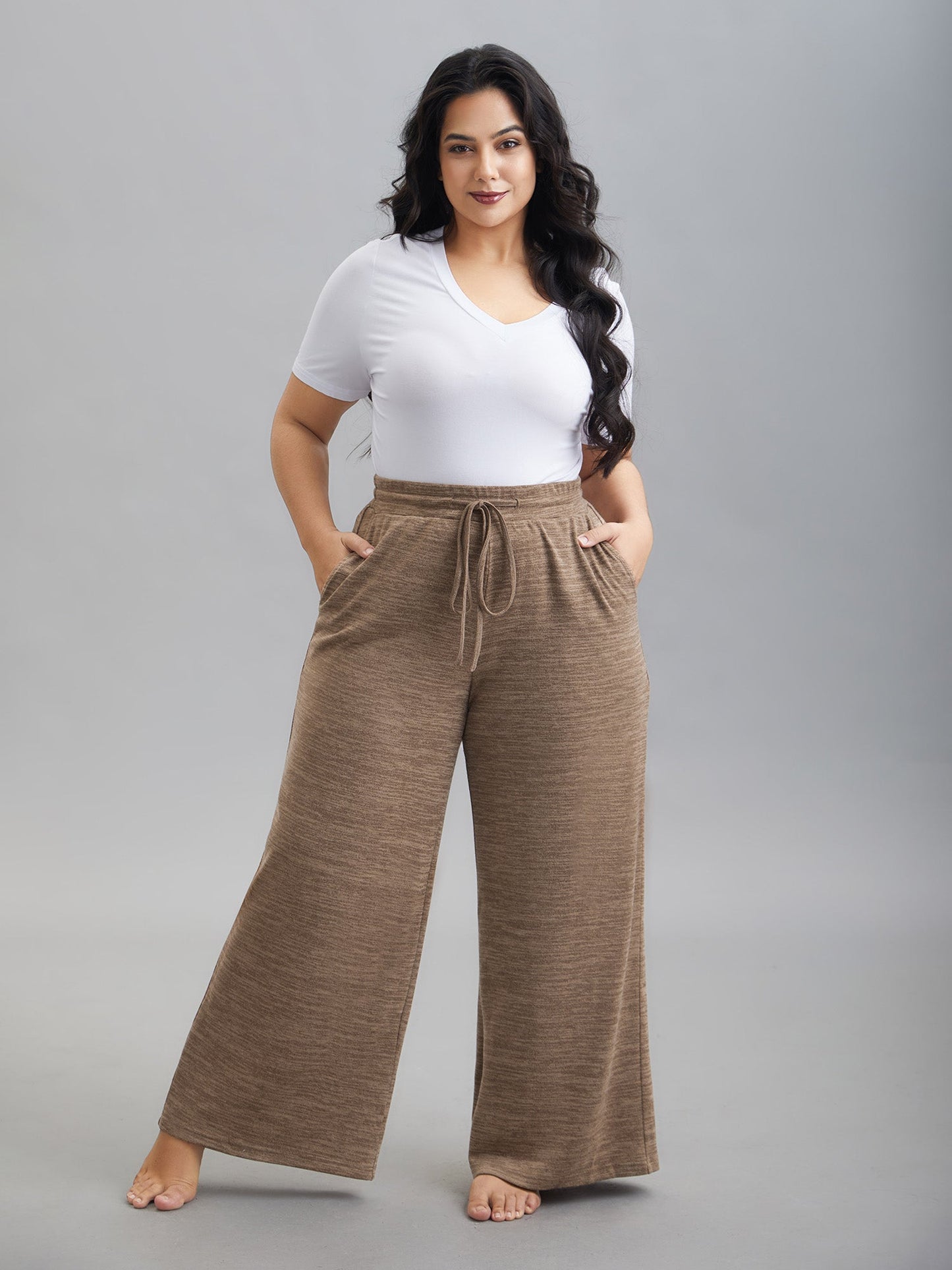 Heather Drawstring Loose Lounge Bottoms