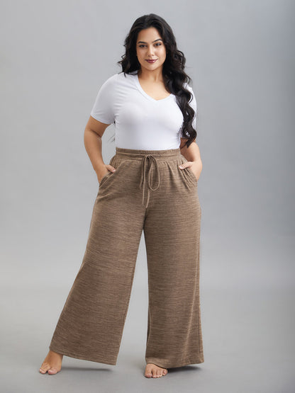 Heather Drawstring Loose Lounge Bottoms