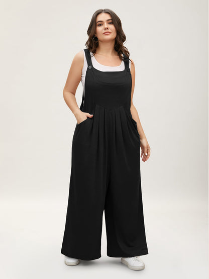 Supersoft Essentials Solid Pleated Pocket Jumpsuit