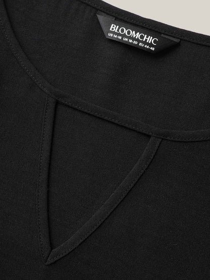 Color Contrast Petal Sleeve Shirt