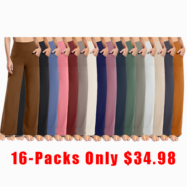 Women Wide Leg Pants with Pockets High Waist Stretch Dress Casual Swea