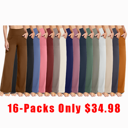 Women Wide Leg Pants with Pockets High Waist Stretch Dress Casual Swea