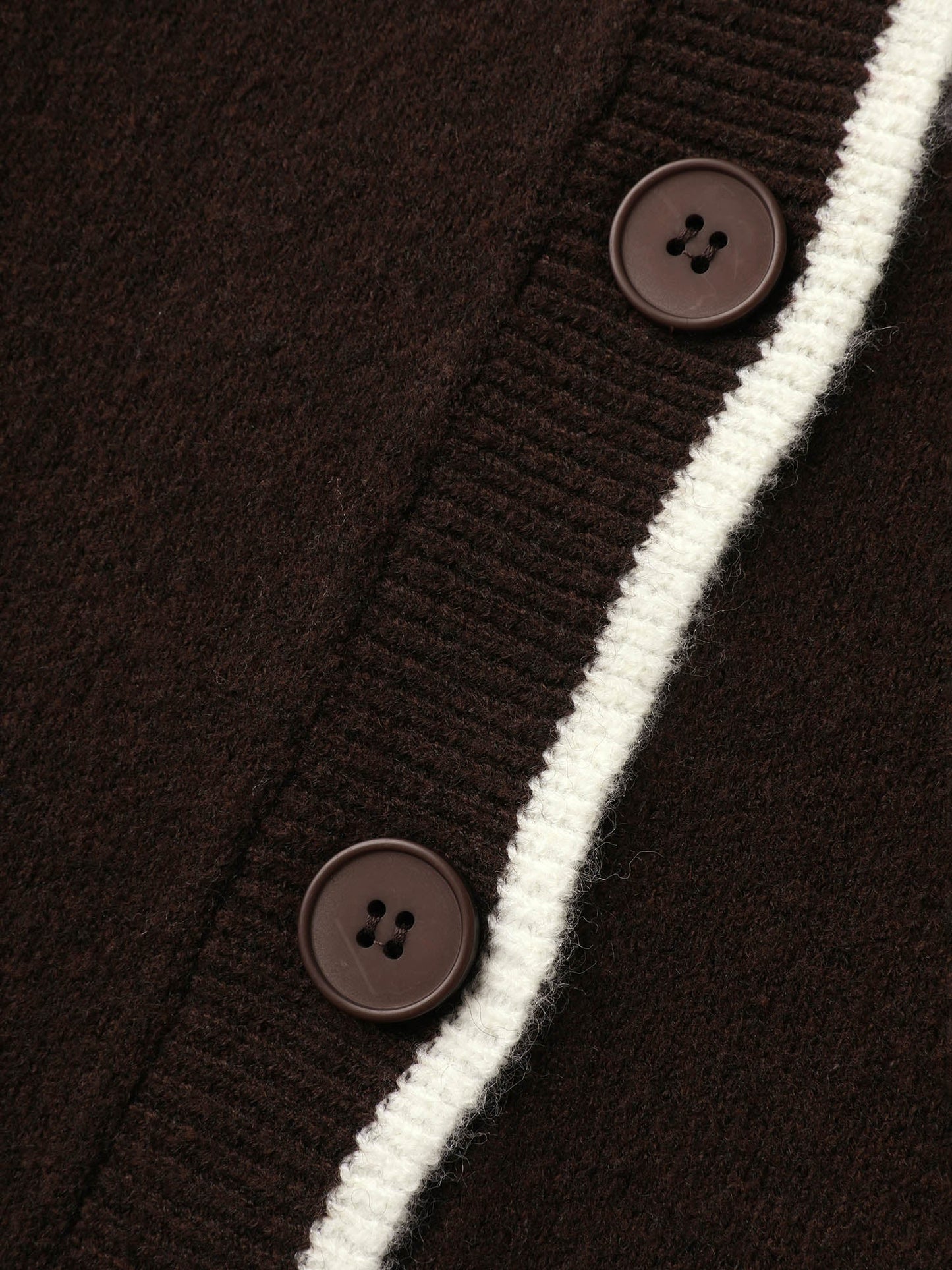 Textured Pocket Color Contrast Knit Cardigan