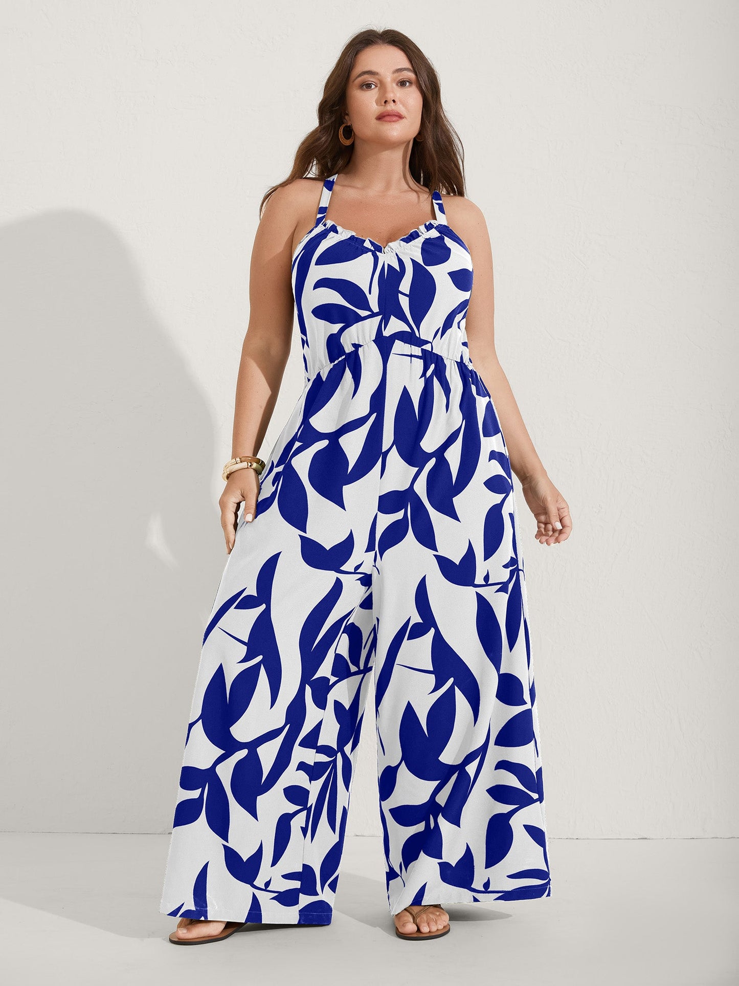 Silhouette Floral Print Sweetheart Jumpsuit