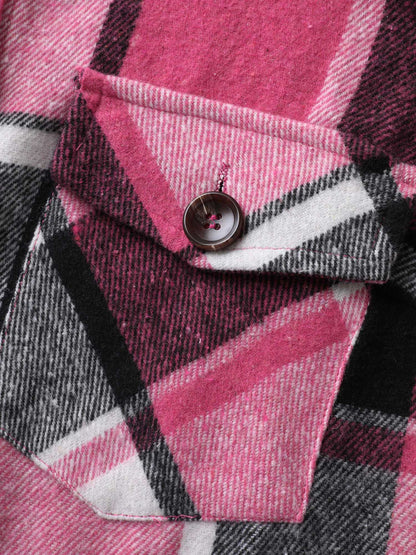 Plaid Flap Detail Sleeveless Jacket