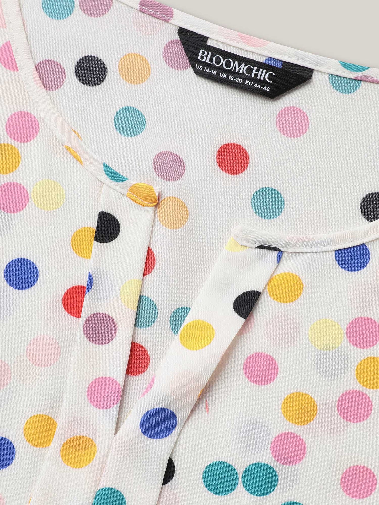 Polka Dot Flutter Sleeve Blouse