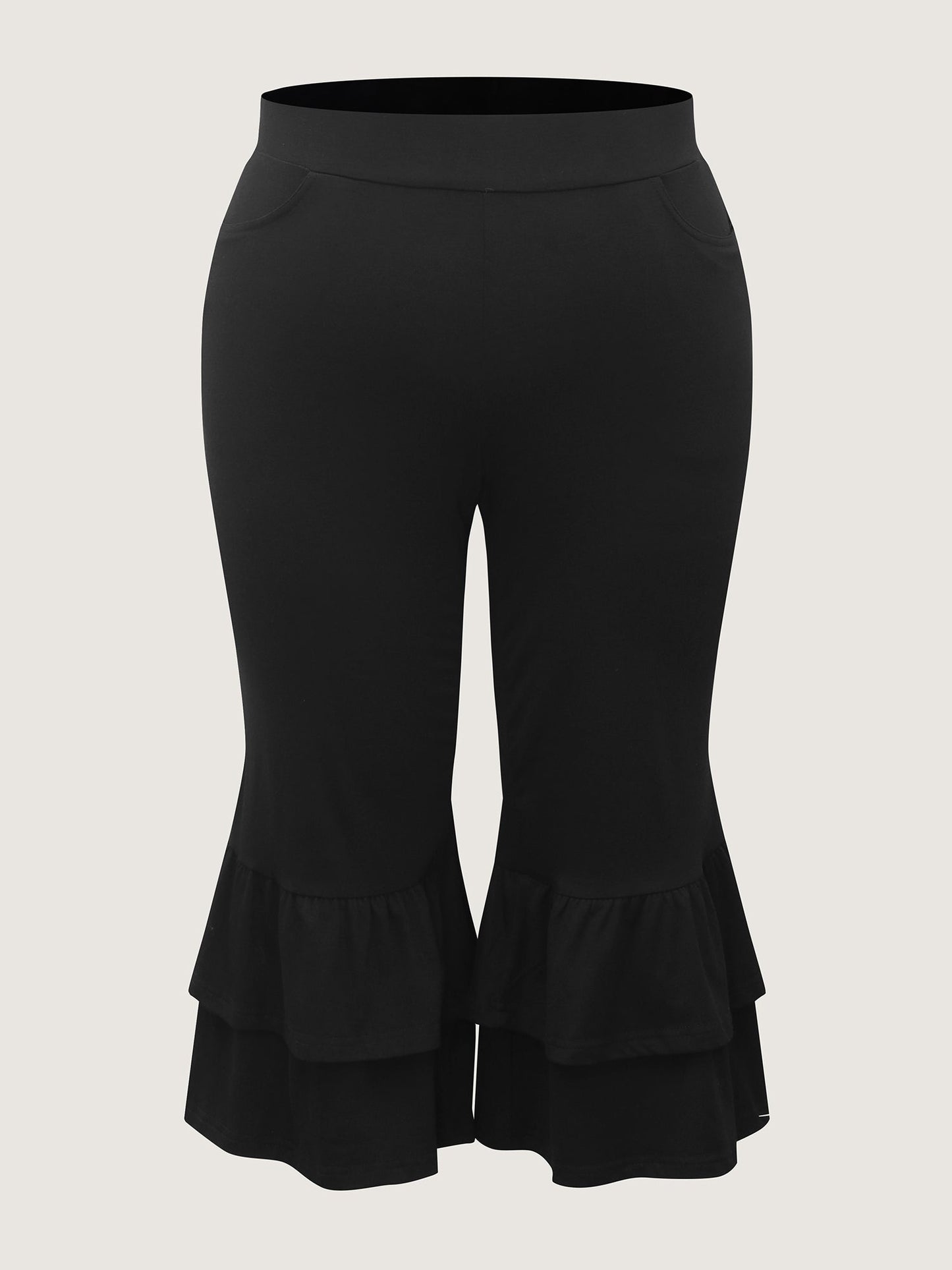 Layered Ruffled Flare Hem Pants